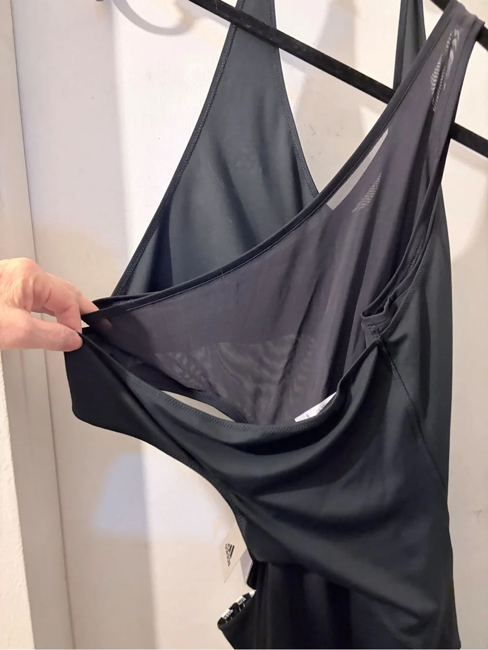 Adidas x Rui Zhou- size XL- black stretch & mesh high/low dress w/cutouts. NWT - Picture 6 of 9